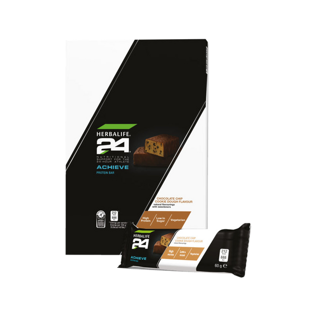 H24 Achieve Bar Chocolate Chip Cookie Dough 6 x 60g bars per box